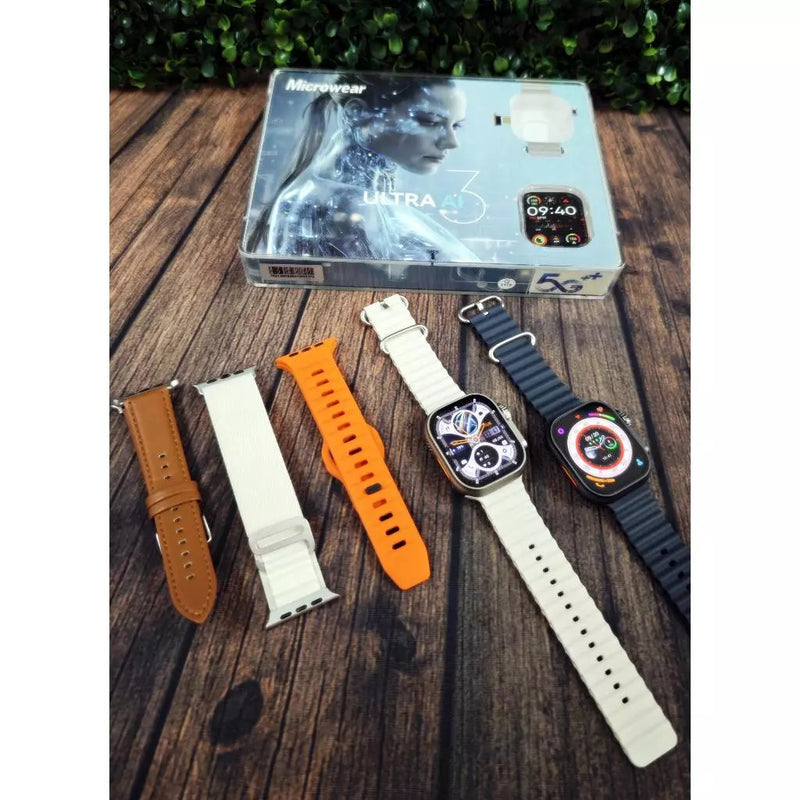 Smartwatch Ultra 3 Ai Chip 5g Câmera Wifi 16gb + 4 Pulseiras