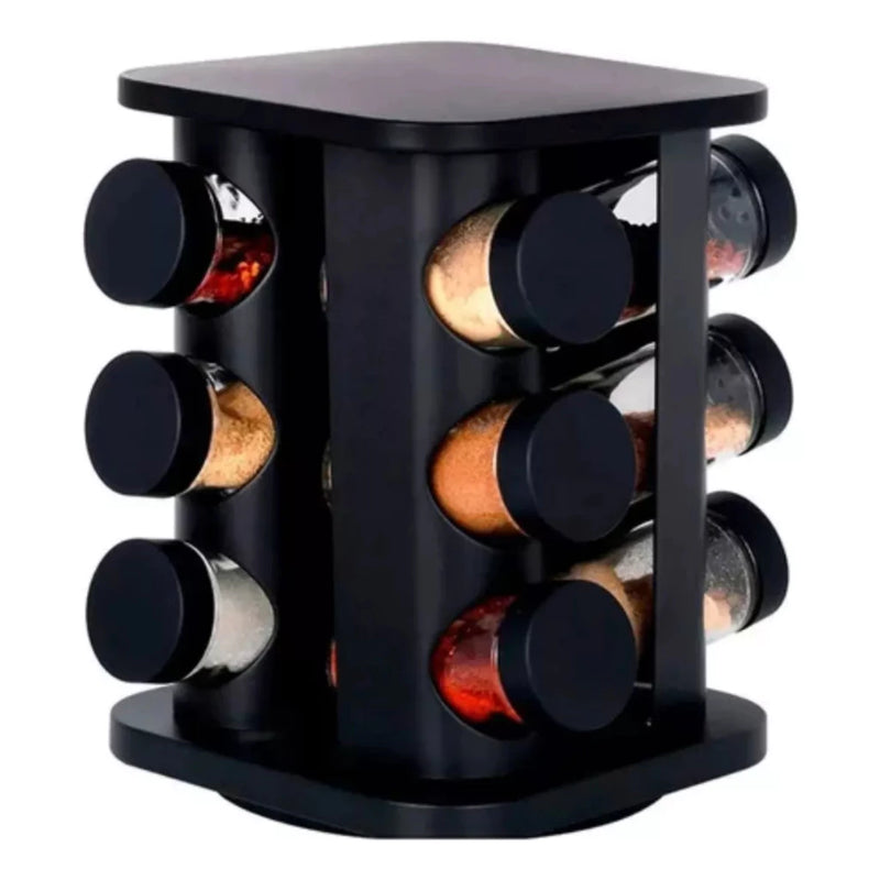 Porta Temperos Giratório 12 Potes Vidro