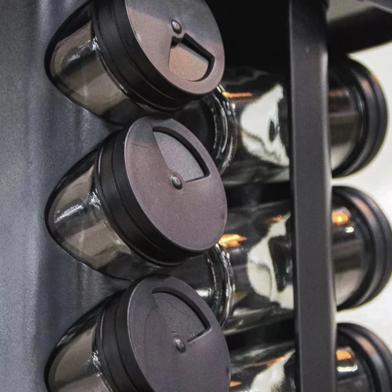 Porta Temperos Giratório 12 Potes Vidro