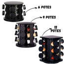 Porta Temperos Giratório 12 Potes Vidro