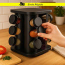 Porta Temperos Giratório 12 Potes Vidro