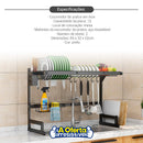 Escorredor de Louças Decoteam Com 2 Andares em Aço Inox